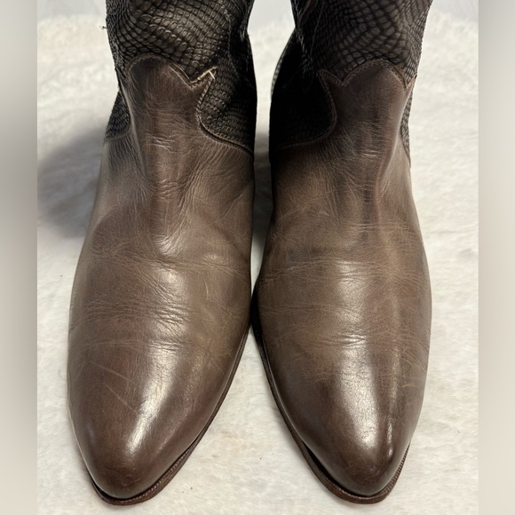 Jean Pier Clemente Vintage Leather Snakeskin Reptile Cowboy Western Boots 11.5 - Picture 7 of 16